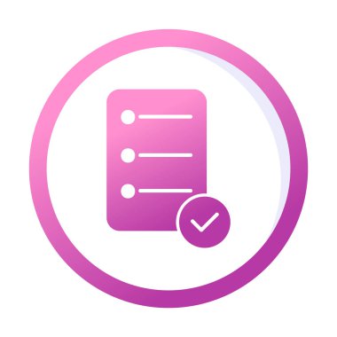 Simge vektör illüstrasyonunu onayla, kontrol listesi 