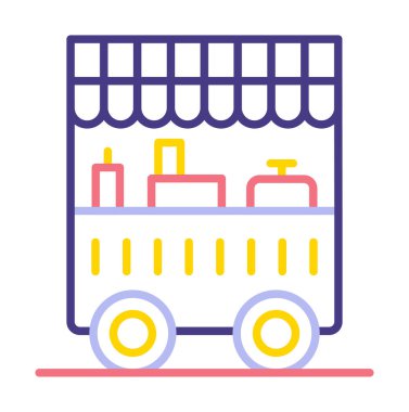 Yemek arabası simgesinin vektör illüstrasyonu 