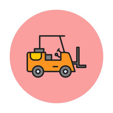 Forklift ikon vektörü. İnce çizgi işareti. izole edilmiş sınır sembolü çizimi