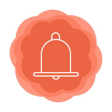 Basit Bildirim Zili simgesi, vektör illüstrasyonu