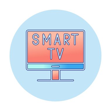 Basit Akıllı TV simgesi, vektör illüstrasyonu