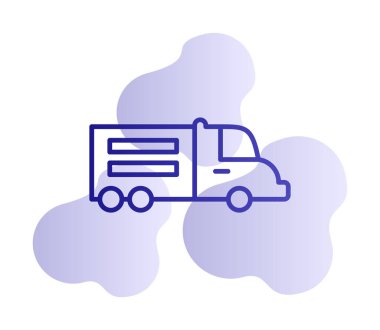 Web ve mobil uygulama tasarımınız için kamyon simgesi vektörü, dağıtım kamyonu logosu konsepti