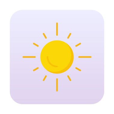 güneş düz simgesi, vektör illüstrasyon tasarımı