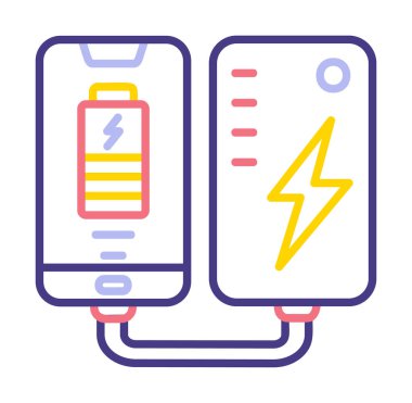 pil simgesi. renk çizgisi çizimi 