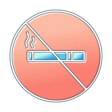 Beyaz arkaplanda sigara içme vektörü illüstrasyonu yok