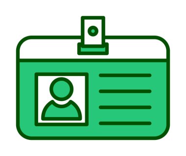 Kimlik kartı, basit simge illüstrasyonu 