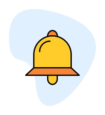 Basit Bildirim Zili simgesi, vektör illüstrasyonu