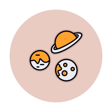 Gezegenler simgesi, vektör illüstrasyonu