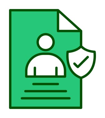 Veri güvenlik simgesi vektör illüstrasyonuna sahip kullanıcı