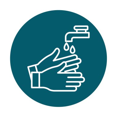 Basit El Yıkama simgesi, vektör illüstrasyonu