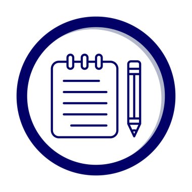 Basit not defteri simgesi, vektör illüstrasyonu