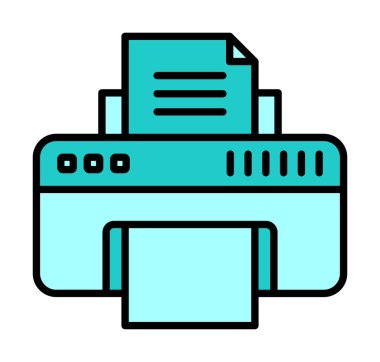 yazıcı simgesi web basit illüstrasyon
