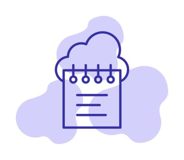 bulut veri çizgisi ikonu vektör illüstrasyonu