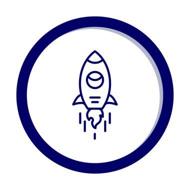 Basit uzay gemisi simgesi, vektör illüstrasyonu