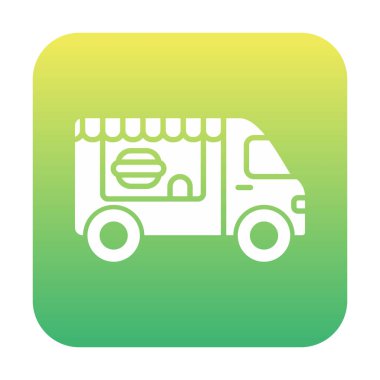 Beyaz arkaplanda yiyecek kamyonu vektör çizimi