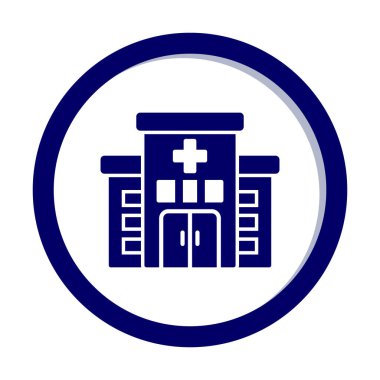 Basit hastane binası ikon vektör çizimi