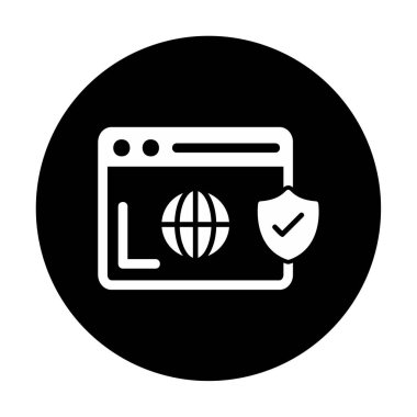 Güvenli Tarayıcı simgesi vektör illüstrasyon tasarımı