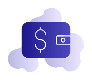 cüzdan vektör simgesi basit illüstrasyon