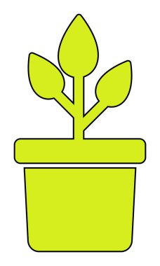 pot simge vektör çizim bitki