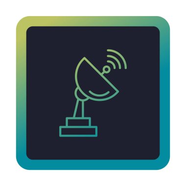 uydu anten simgesi, vektör illüstrasyonu