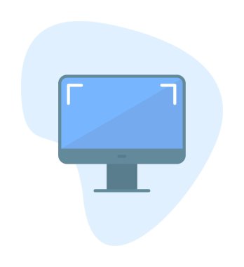 bilgisayar izleme simgesi, vektör illüstrasyonu basit tasarım