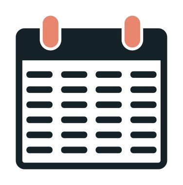 Takvim düzlüğü simgesi, vektör illüstrasyonu 