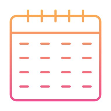 Takvim düzlüğü simgesi, vektör illüstrasyonu 