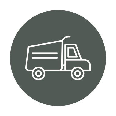 Web ve mobil uygulama tasarımınız için kamyon simgesi vektörü, kargo kamyonu logosu konsepti