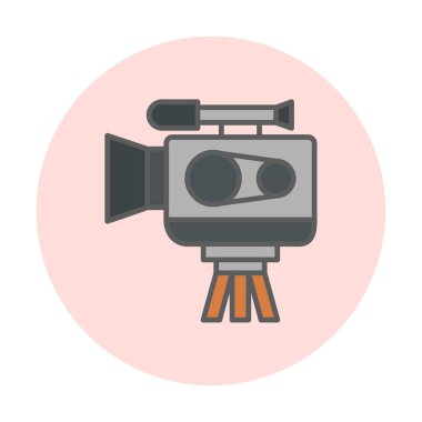 Video kamera. Web simgesi basit illüstrasyon 