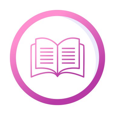 Basit Açık Kitap simgesi, vektör illüstrasyonu