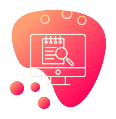 Bilgisayar simgesini ara. Bilgisayar ve büyüteç işareti. Bilgisayar sembol bul. 