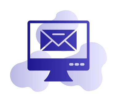 Basit e- posta simgesi, vektör illüstrasyonu