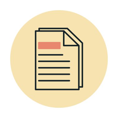 belge simgesi, vektör illüstrasyonu basit tasarım