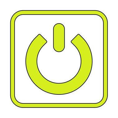 Güç düğmesi simgesi. İnce çizgi çizimi. vektör simgesi beyazda izole edildi