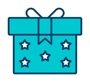 Hediye kutusu simgesi. vektör illüstrasyonu 