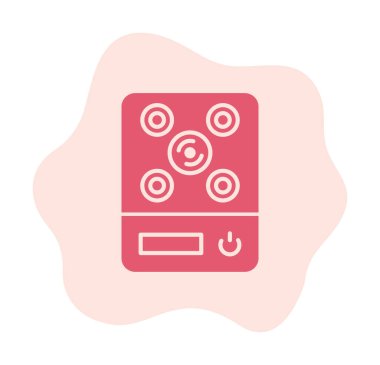 İndüksiyon Soba simgesi vektör illüstrasyonu