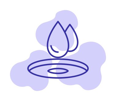 su damlası ağ simgesi, vektör illüstrasyonu 