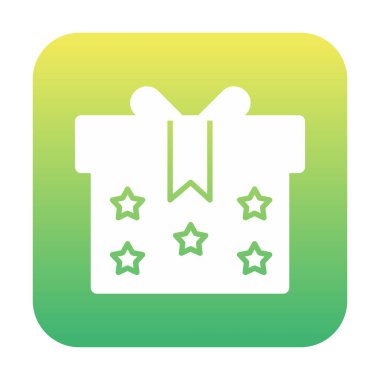 Hediye kutusu simgesi. vektör illüstrasyonu 