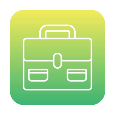 Evrak çantası vektör düz simgesi. İş durumu simgesi, bavul emojisi, vektör illüstrasyonu