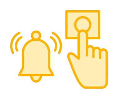 Acil durum alarm düğmesine basın Web simgesi, vektör illüstrasyonu 