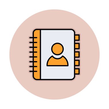 Kişi Kitabı simgesi, vektör illüstrasyonu