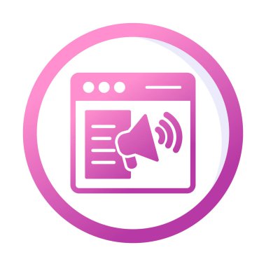 Webpage Çevrimiçi Pazarlama. Contour sembolü. Vektör izole çizimi.