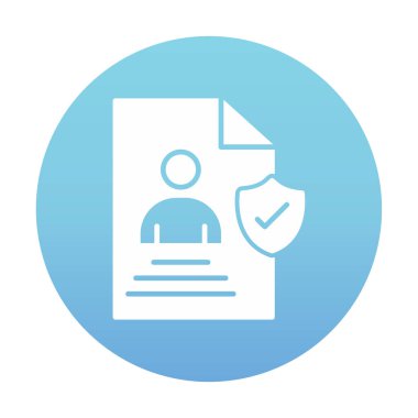 Veri güvenlik simgesi vektör illüstrasyonuna sahip kullanıcı