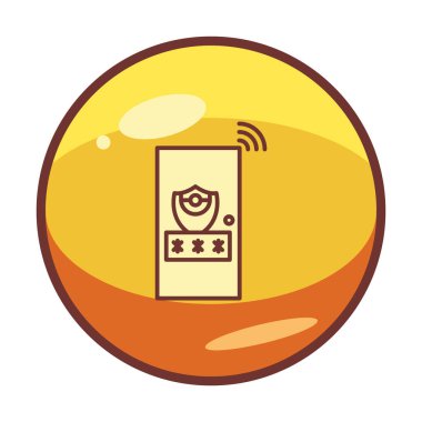 Ev Koruma konsepti parola simgesi, kablosuz ağ, vektör illüstrasyonu