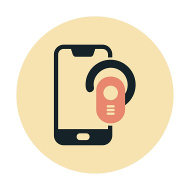 Kulaklık ve akıllı telefon web simgesi, vektör illüstrasyonu