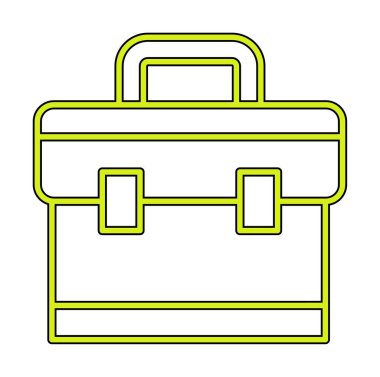 Evrak çantası vektör düz simgesi. İş durumu simgesi, bavul emojisi, vektör illüstrasyonu