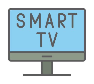 Basit Akıllı TV simgesi, vektör illüstrasyonu
