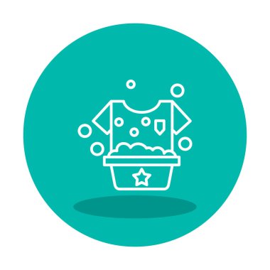 Çamaşır yıkama simgesi, vektör illüstrasyonu