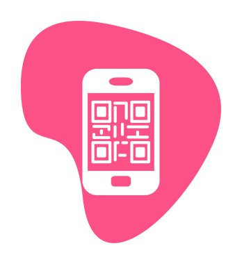 Akıllı telefon ekranındaki qr kodu beyaz arkaplanda izole edilmiş