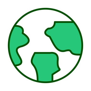 Dünya küresel ikonunun vektör illüstrasyonu